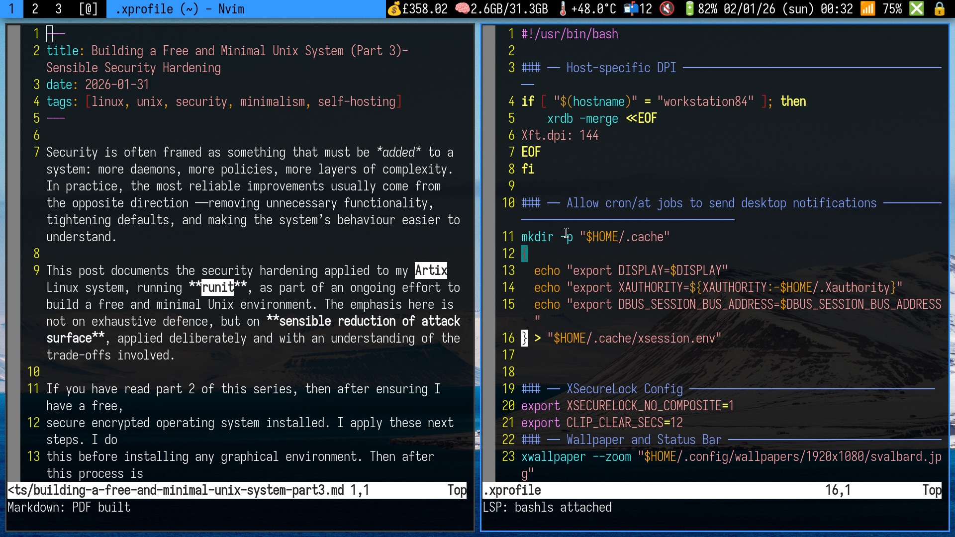 My minimal dwm-based desktop environment
